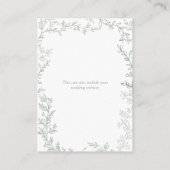 Rustikale Seite Grüne Blätter Hochzeitsdetails Ums Begleitkarte (Rückseite)