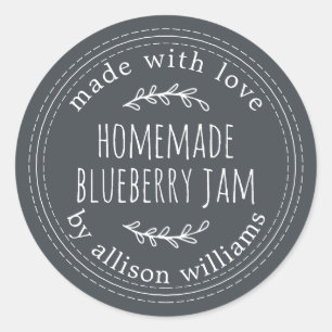 Rustikale selbstgemachte Blaubeermarmelade Konserv Runder Aufkleber