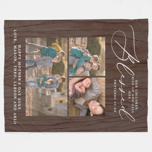 Rustikale Selige Mama Sprichwörter 31 Schrift 3 Fo Fleecedecke (Vorderseite (Horizontal))