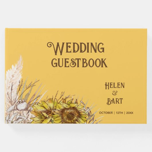Rustikale Senfblumen Gästebuch (Vorderseite)