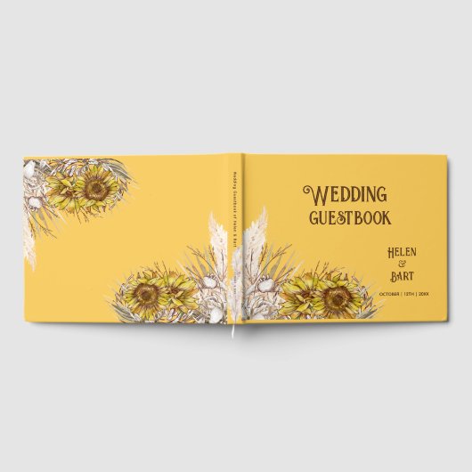 Rustikale Senfblumen Gästebuch (Voll)