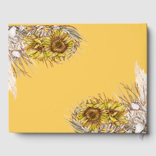 Rustikale Senfblumen Gästebuch (Rückseite)