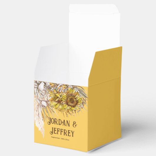 Rustikale Senfblumen Geschenkschachtel (Geöffnet)