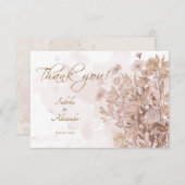 Rustikale Sepia floral - Vintager Gartenstil Dankeskarte (Vorne/Hinten)