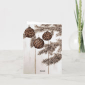 Rustikale Sepia Minimalistisch frohe Weihnachtsfei Karte (Rückseite)