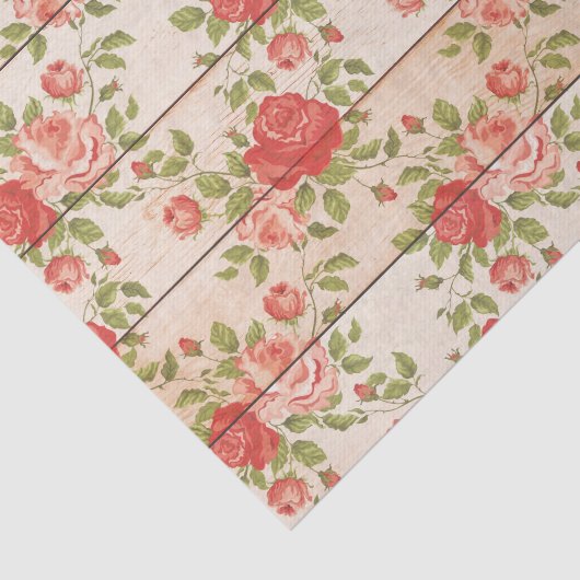 Rustikale Shabby-Rose Holzlatten Seidenpapier (Ausschnitt)