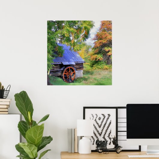 Rustikale Shedlandschaft Poster (Heimbüro)