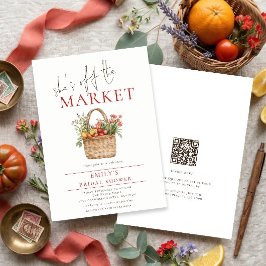 Rustikale Sie ist vom Markt QR-Code Hochzeit Einladung