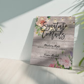 Rustikale Signature Cocktail Drink Menü Hochzeitsd Poster