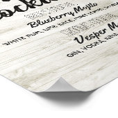 Rustikale Signature Cocktail Drink Menü Hochzeitsd Poster (Ecke)