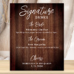 Rustikale Signaturgetränke Personalisierte Hochzei Poster<br><div class="desc">Getränke mit Unterschrift ! Dieses kleine, elegante Kalligraphie-Bar mit seinen zwei Cocktails "The Bride" und "The Groom", personalisiert mit den erlesenen Getränken. Passen Sie dieses elegante Hochzeitszeichen mit Ihren Namen und Signaturgetränken an! COPYRIGHT © 2020 Judy Burrows, Black Dog Art - Alle Rechte vorbehalten. Rustikales Signature Drinks Personalisierte Hochzeitsdoster Bar...</div>