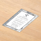 Rustikale Silber-Birken-Baum-Hochzeit Acryleinladungen (Ablage )