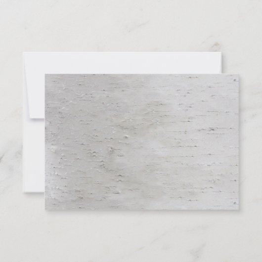 Rustikale Silberbaum-Hochzeitsdetails Einladung (Rückseite)