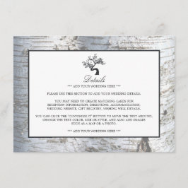 Rustikale Silberbaumhochzeit - Details Begleitkarte