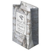 Rustikale Silberbaumhochzeit Kleine Geschenktüte (Vorderseite Schrägansicht)