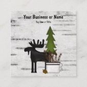 Rustikale Silhouette auf Birkenbaumbraut Quadratische Visitenkarte (Vorderseite)