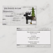 Rustikale Silhouette auf Birkenbaumbraut Visitenkarte (Vorne/Hinten)