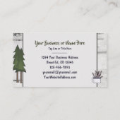 Rustikale Silhouette auf Birkenbaumbraut Visitenkarte (Rückseite)