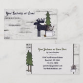 Rustikale Silhouette auf Birkenbaumbraut Visitenkarte (Vorne/Hinten)