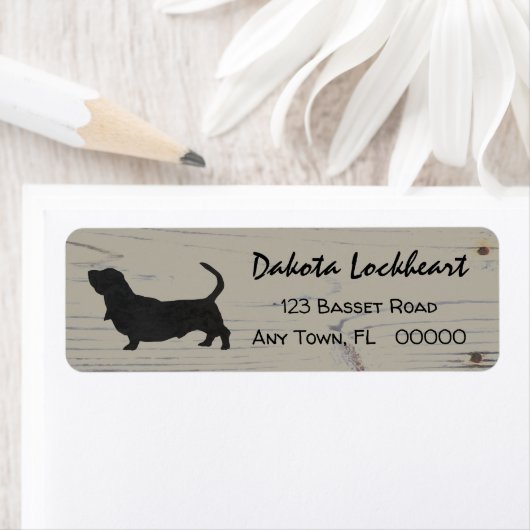 Rustikale Silhouette des Hounds Watercolor im Holz (Insitu)