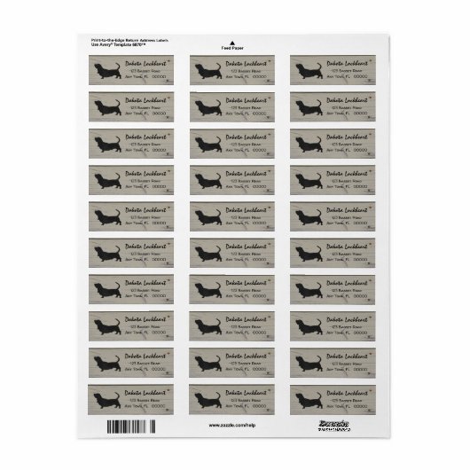 Rustikale Silhouette des Hounds Watercolor im Holz (Vorne)