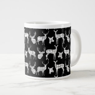 Rustikale Silhouette Hirsch auf Schwarzer Speziali Jumbo-Tasse
