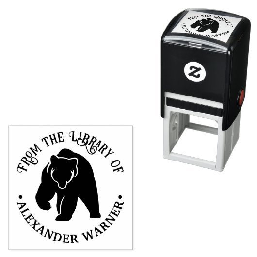 Rustikale Silhouette Nr. 2, Round Library Book Nam Permastempel (Beispiel)