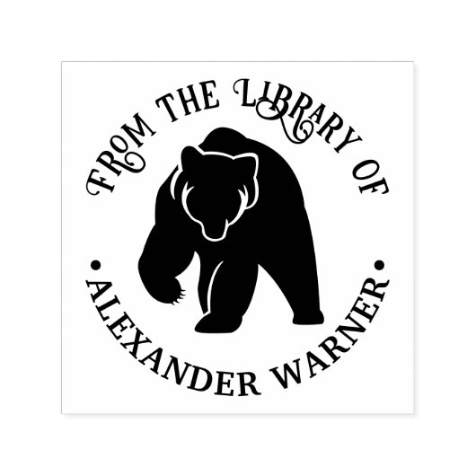 Rustikale Silhouette Nr. 2, Round Library Book Nam Permastempel (Design)