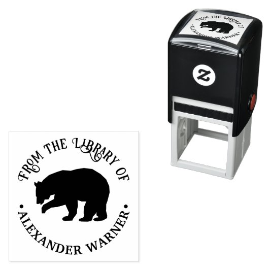 Rustikale Silhouette Nr. 3 Round Library Book Name Permastempel (Beispiel)