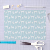 Rustikale Silhouette-Rotwild auf blauem Seidenpapier (Handwerk)