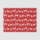 Rustikale Silhouette-Rotwild auf rotem Seidenpapier (Vorderseite)