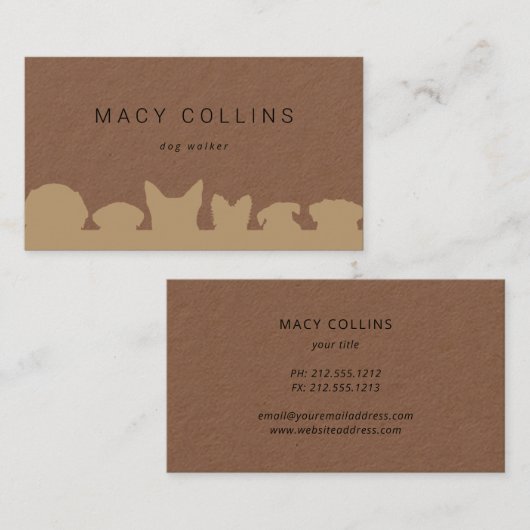 Rustikale Silhouette Visitenkarte (Vorne/Hinten)