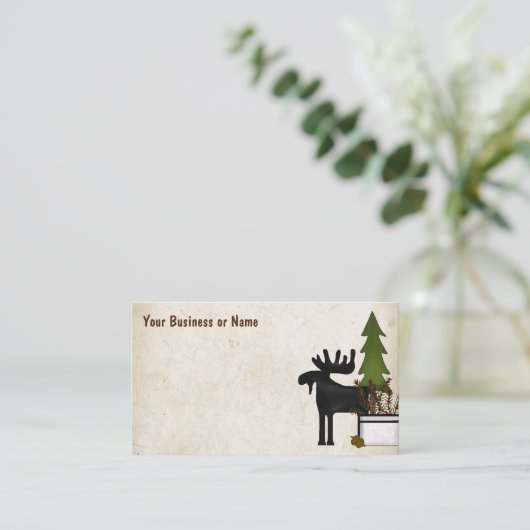 Rustikale Silhouette Visitenkarte (Stehend Vorderseite)