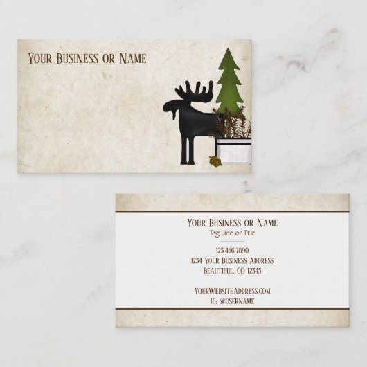 Rustikale Silhouette Visitenkarte (Vorne/Hinten)