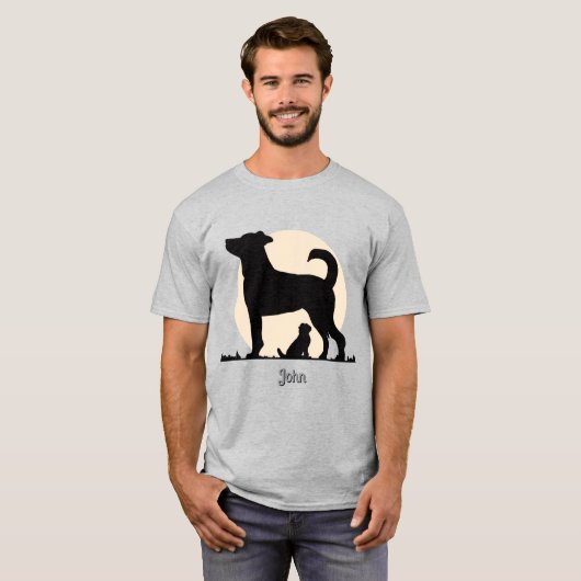 Rustikale Silhouette von Mama & Pup mit Emotionale T-Shirt (Vorne ganz)