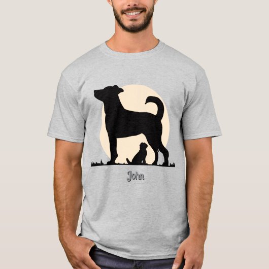 Rustikale Silhouette von Mama & Pup mit Emotionale T-Shirt (Vorderseite)