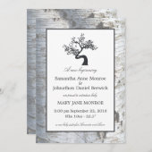 Rustikale Silver Birch Tree Baby Ankündigung (Vorne/Hinten)