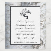 Rustikale Silver Birch Tree Baby Ankündigung Weinetikett (Einzelnes Label)