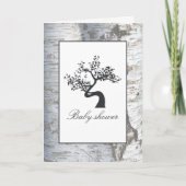 Rustikale Silver Birch Tree Baby Dusche Einladung (Vorderseite)