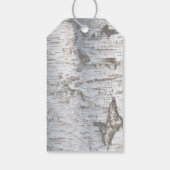 Rustikale Silver Birch Tree Babydusche Geschenkanhänger (Rückseite)