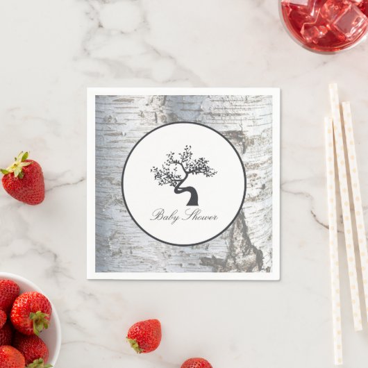 Rustikale Silver Birch Tree Babydusche Serviette (Beispiel)