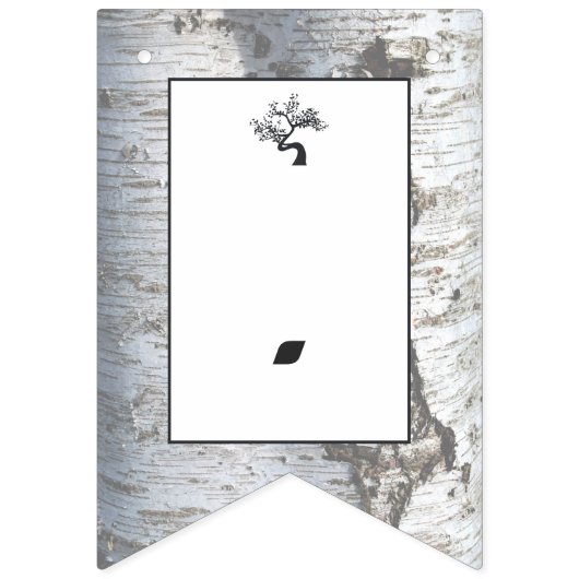 Rustikale Silver Birch Tree Babydusche Wimpelkette (Zweite Fahne)