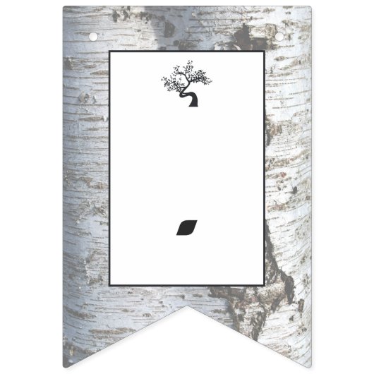 Rustikale Silver Birch Tree Babydusche Wimpelkette (Erste Fahne)