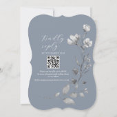 Rustikale Silver Floral Wedding Einladung (Rückseite)