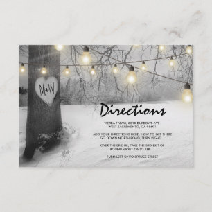 Rustikale Silver Winter Tree Lichter Hochzeiten De Begleitkarte