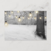 Rustikale Silver Winter Tree Lichter Hochzeiten De Begleitkarte (Rückseite)