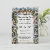 Rustikale Silvester-Party Einladung (Stehend Vorderseite)