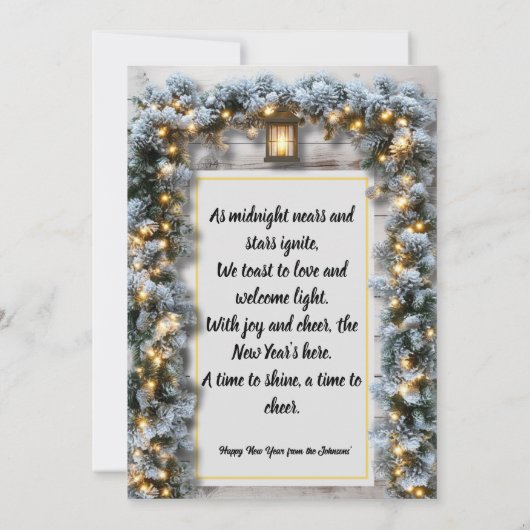 Rustikale Silvester-Party Einladung (Rückseite)