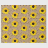 Rustikale simulierte Leinwand-Spitze-Sonnenblume Geschenkpapier (Flach)