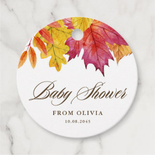 Rustikale sinkende Blätter Herbstdusche Geschenkanhänger